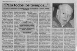 "Para todos los tiempos -- "  [artículo].