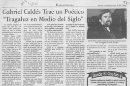 Gabriel Caldés trae un poético "Tragaluz en medio del siglo  [artículo].