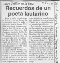 Recuerdos de un poeta lautarino  [artículo].