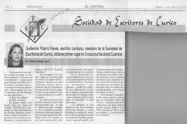 Guillermo Pizarro Reyes, escritor curicano, miembro de la Sociedad de Escritores de Curicó, obtiene primer lugar en concurso nacional cuentos