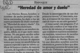 " Heredad de amor y duelo"  [artículo] Antonio Rojas Gómez.