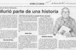 Murió parte de una historia  [artículo].