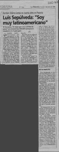 Luis Sepúlveda, "Soy muy latinoamericano"  [artículo]