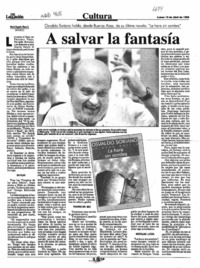A salvar la fantasía  [artículo] María Eugenia Meza.