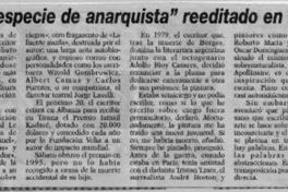 Ernesto Sábato, "especie de anarquista", reeditado en París  [artículo].