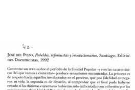 Rebeldes, reformistas y revolucionarios  [artículo] Luis Moulián Emparanza.