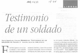 Testimonio de un soldado  [artículo] Virginia Vidal.