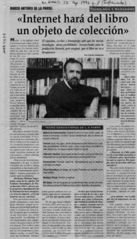 "Internet hará del libro un objeto de colección"  [artículo] Cecilia Jamasmie.