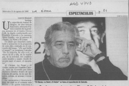 Franklin Caicedo recrea la nostalgia y soledad del tango  [artículo] Lisette Maillet.