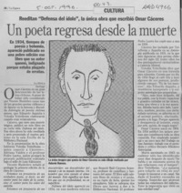 Un Poeta regresa desde la muerte