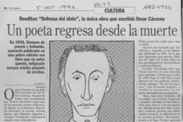 Un Poeta regresa desde la muerte