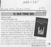 El que tiene sed  [artículo] Marisol Moreno del Canto.