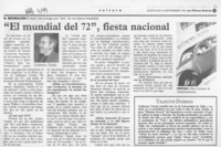 El mundial del 72", fiesta nacional  [artículo].