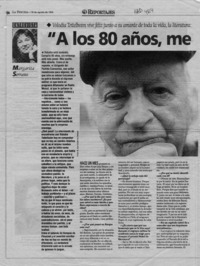 "A los 80 años, me sigo enamorando"  [artículo] Margarita Serrano.