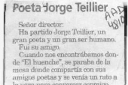 Poeta Jorge Teillier  [artículo] Andrés Rojas Murphy.