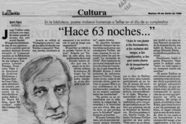 "Hace 63 noches --"  [artículo] Ignacio Iñíguez.