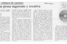 Con una prosa sugerente y creativa  [artículo] Eduardo Guerrero del Río.