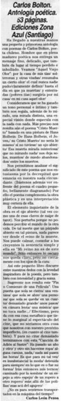 Carlos Bolton, "Antología poética"