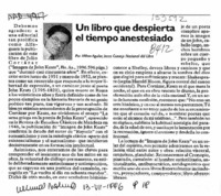 Un libro que despierta el tiempo anestesiado  [artículo] Milton Aguilar.