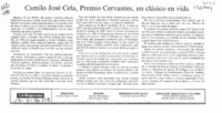 Camilo José Cela, Premio Cervantes, un clásico en vida  [artículo].