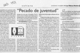 "Pecado de juventud"  [artículo] Filebo.