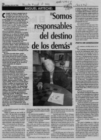 "Somos responsables del destino de los demás"  [artículo] Luis Alberto Mansilla.