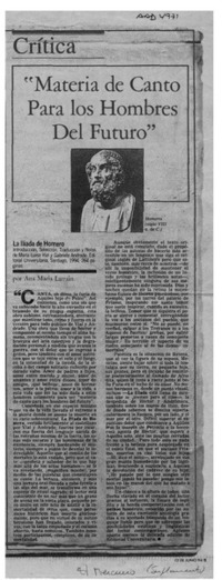 Materia de canto para los hombres del futuro  [artículo] Ana María Larraín.