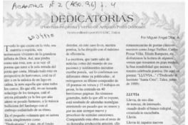 Dedicatorias  [artículo] Miguel Angel Díaz A.