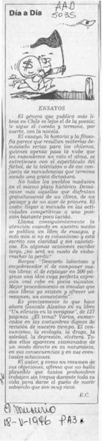 Ensayos  [artículo] E. C.