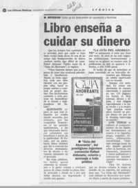Libro enseña a cuidar su dinero  [artículo].