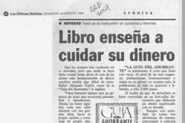 Libro enseña a cuidar su dinero  [artículo].