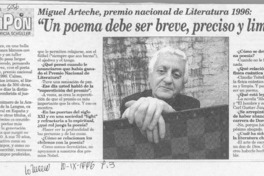 "Un poema debe ser breve, preciso y limpio"  [artículo] Patricia Schüller.