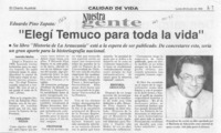 "Elegí Temuco para toda la vida"  [artículo] Leandro Muñoz.