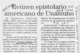 Reúnen epistolario americano de Unamuno  [artículo].