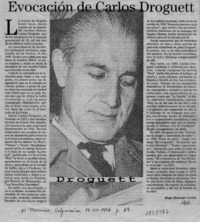 Evocación de Carlos Droguett  [artículo] Hugo Rolando Cortés.