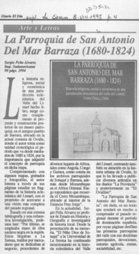 La Parroquia de San Antonio Del Mar Barraza (1680-1824)
