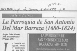 La Parroquia de San Antonio Del Mar Barraza (1680-1824)