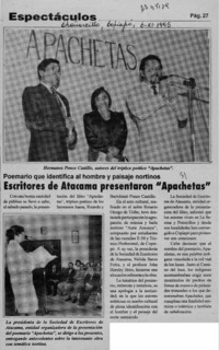 Escritores de Atacama presentaron "Apachetas"  [artículo].