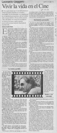 Vivir la vida en el cine