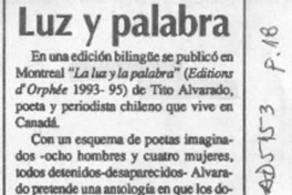 Luz y palabra  [artículo] A. J. S.