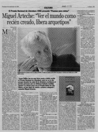 Miguel Arteche, "Ver el mundo como recién creado, libera arquetipos"  [artículo] Ximena Poo.