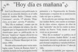 "Hoy día es mañana"  [artículo].