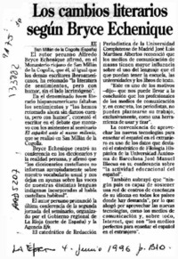 Los Cambios literarios según Bryce Echenique  [artículo].
