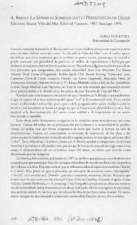 A. Bresky, "La señorita sobreviviente Persistencia de usted"