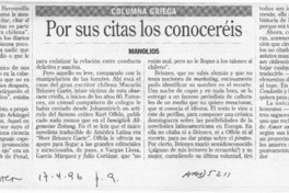 Por sus citas los conoceréis  [artículo] Manolios.