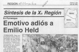 Emotivo adiós a Emilio Held  [artículo] Bladimiro Matamala.