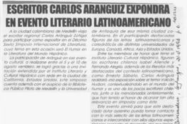 Escritor Carlos Aránguiz expondrá en evento literario latinoamericano  [artículo].