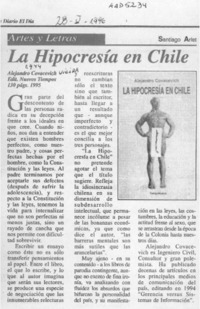 La Hipocresía en Chile  [artículo] Santiago Arlet.