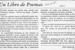 Un libro de poemas  [artículo] Elías Sepúlveda Veloso.