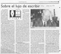 Sobre el lujo de escribir  [artículo] Filebo.